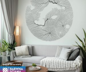 Motyw lasu, alternatywa dla fototapety, dla tapety, tapeta na ścianę dla pokoju, Aranżacja wnętrza salonu