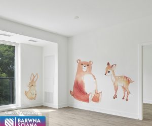 wystrój dla pokoju dziecka, nadruk w pokoju dziecinnym, dla dziewczynki, dla chłopca. Bajka na ścianie dziecka, Król lew, Lilo i Stich na ścianie jako obraz, obraz bajki, obrazek bajki. Bambi, miś, królik na ścianie, tapeta