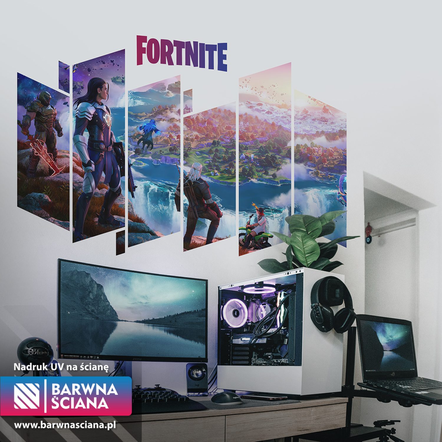 Druk na ścianę dla graczy gamerów, obraz na ścianę dla graczy, Wystrój Gaming room, Gaming room Druk ścienny UV w Rzeszowie. Zobacz jak działa druk na ścianę, który przeznaczony jest do mieszkań, dla firm oraz salonów usługowych